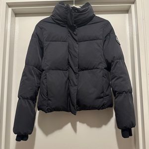 Superdry Women’s Cropped Puffer Jacket - Navy Blue - XS